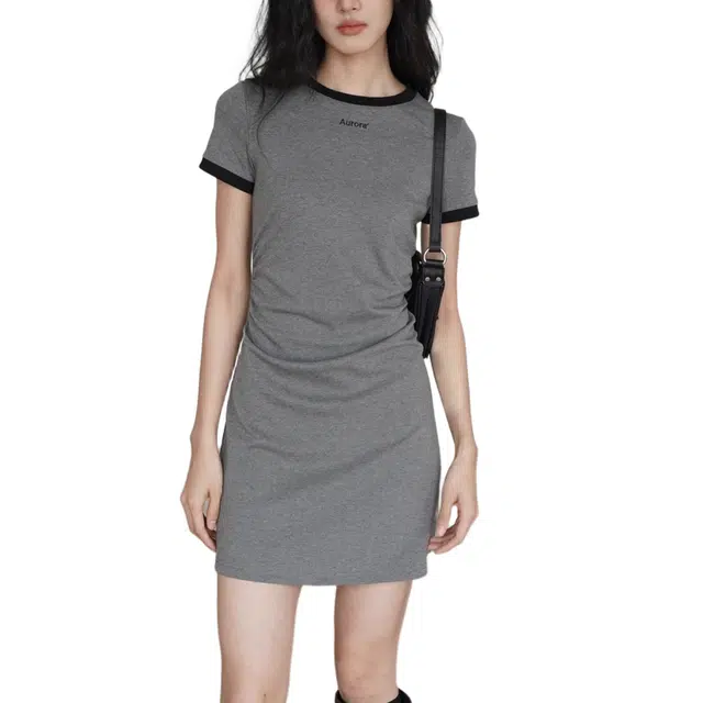 苏九儿 休闲垂坠感显瘦显高短袖连衣裙 女款