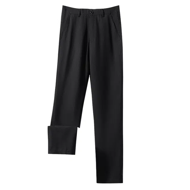 老爷车 夏季舒适透气日常通勤直筒裤纯色中高腰轻薄商务休闲裤 男款