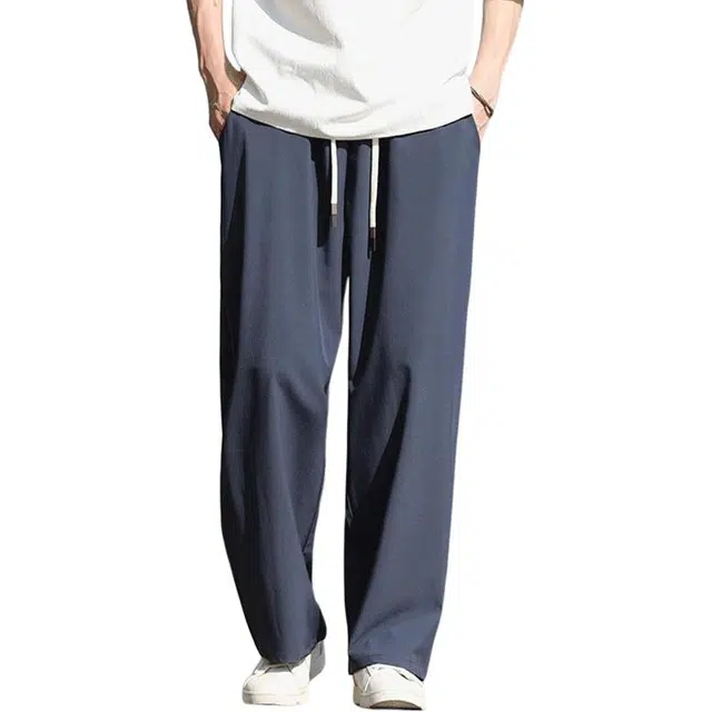 加荣 冰丝垂感速干运动裤子中国风直筒裤男夏季轻薄款长裤宽松山本裤休闲裤 男女同款