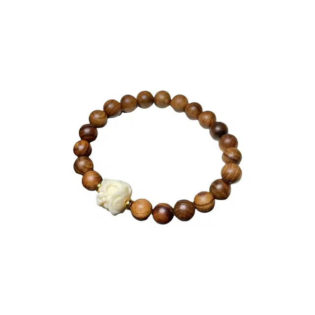 【木纹锁平安】 缇克玺 新中式 国潮风 复古文艺转运 文玩 盘玩佛珠念珠绕指柔好运 花梨木 手串 男女同款情侣款