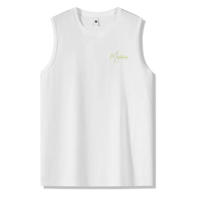 棉基因 夏季宽松圆领外穿打底衫篮球运动小清新花朵印花健身跑步韩系潮牌透气凉感坎肩上衣无袖背心 男女同款