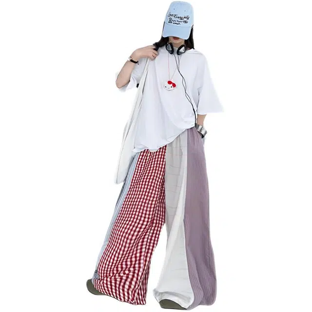 天才小熊休闲运动套装 女童夏季大童潮牌小孩衣服 小女孩 日韩系拼色 短袖洋气时髦 漂亮 甜美时尚