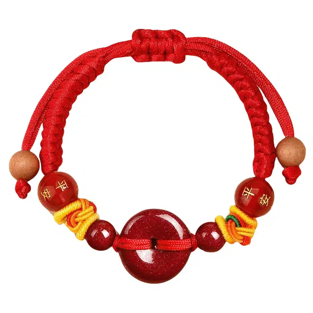 子婳 高含量平安扣婴儿护身手工编织红绳#好运 朱砂 手绳 儿童款