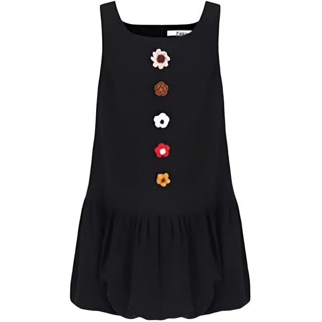 苏九儿 透气亚麻手工编织钩花花朵花苞背心无袖连衣裙 女款