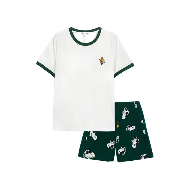 贝妍 纯棉夏季可爱卡通少女短袖宽松可外穿家居服睡衣套装 女款