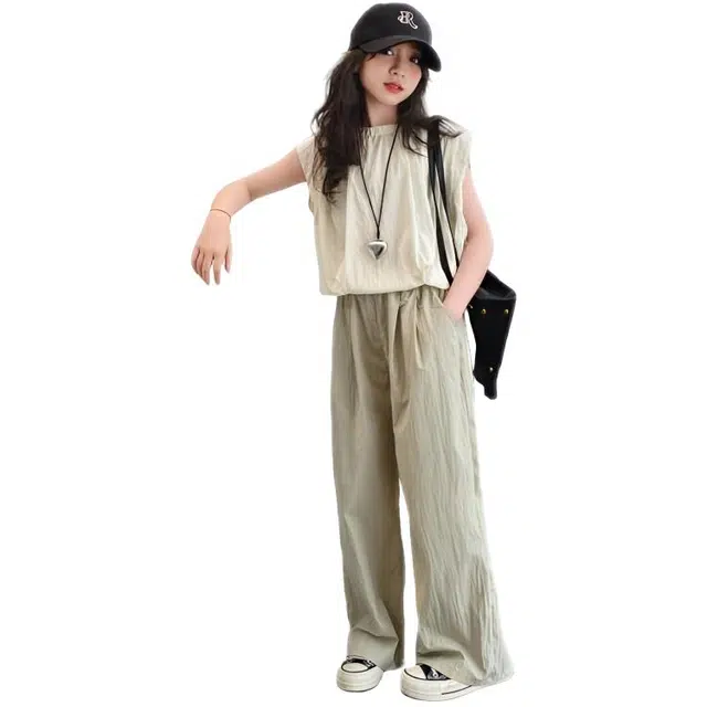 天才小熊休闲运动套装 女童夏季大童潮牌小孩衣服 小女孩 速干山本裤 洋气时髦 漂亮 甜美