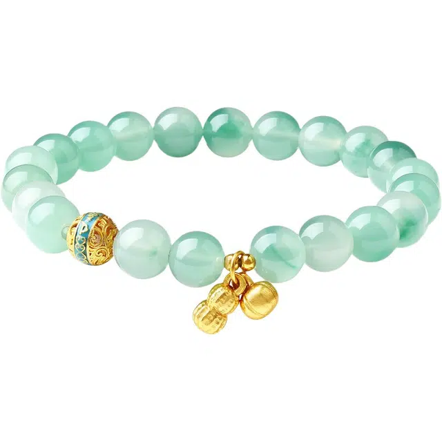 老庙 好事发生 好柿花生 新中式国风设计复古高级感淡雅简约百搭#好运 非洲翠 手串 女款