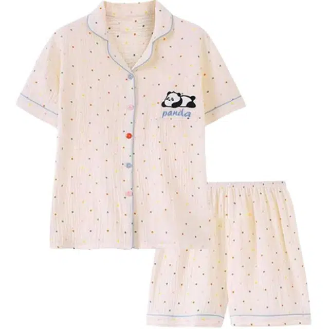 顶瓜瓜 夏季女透气舒适简约休闲可爱家居服睡衣套装 女款