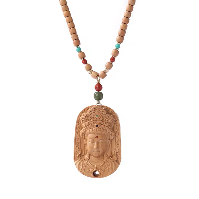 三檀小舍 观音守护神佛牌 国潮 诸事顺利 高级轻奢#好运 檀木 项链 男女同款情侣款