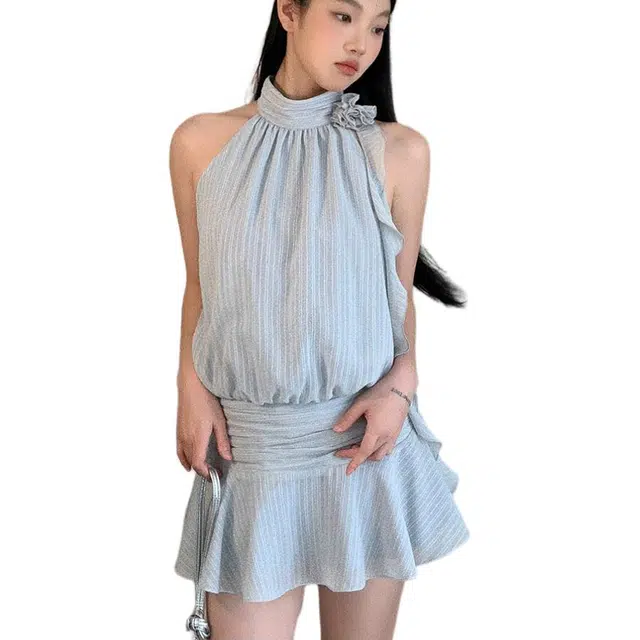 小卷要加油 法式慵懒风休闲百搭无袖通勤简约舒适裙装套装 女款