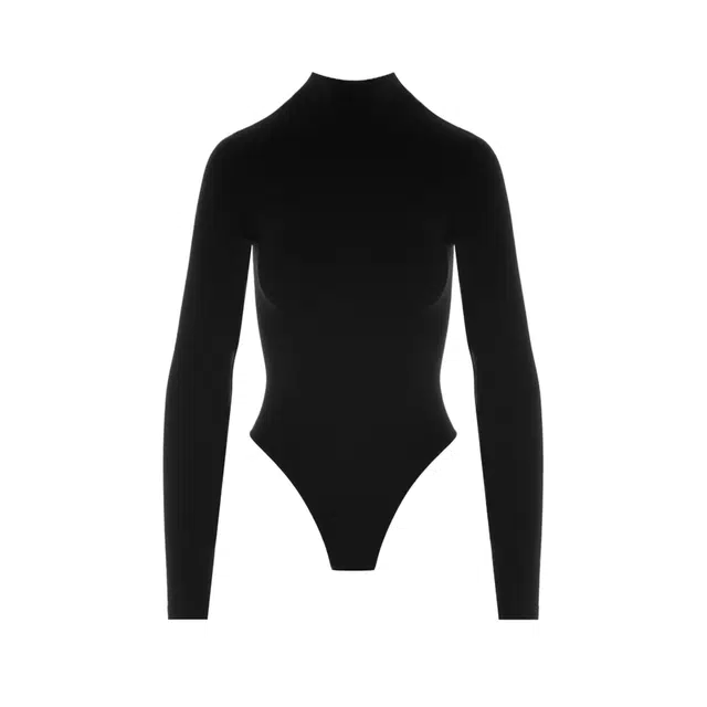 NAKED WARDROBE Seamless Mock Neck Bodysuit
