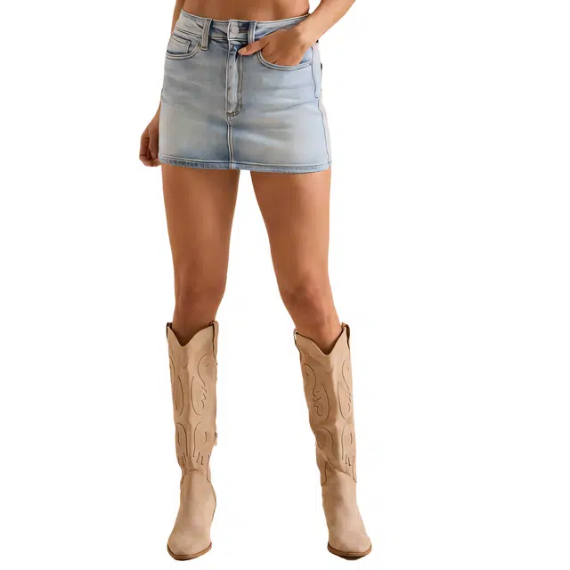 ALTAR'D STATE Stella Denim Mini Skirt