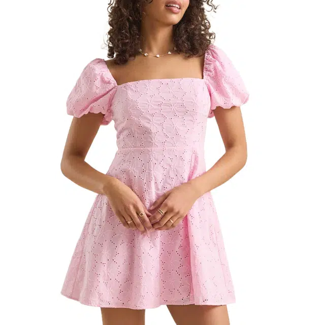 ALTAR'D STATE Josie Eyelet Mini Dress