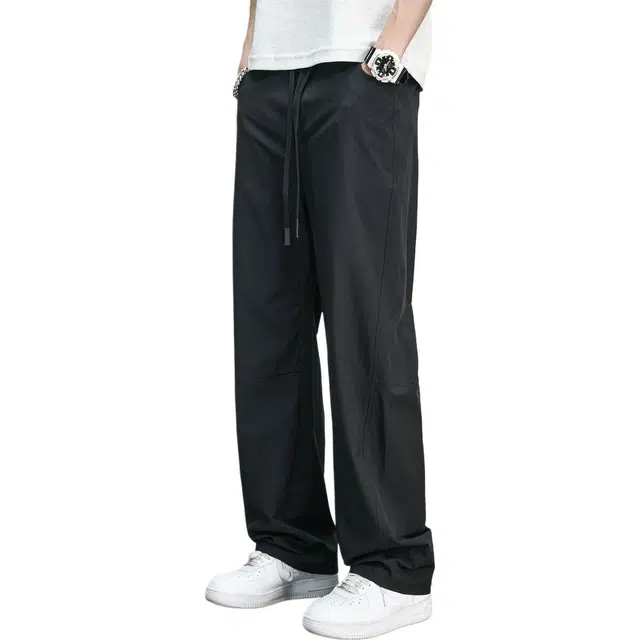 童先森 冰丝夏季潮流纯色长裤休闲裤 男款