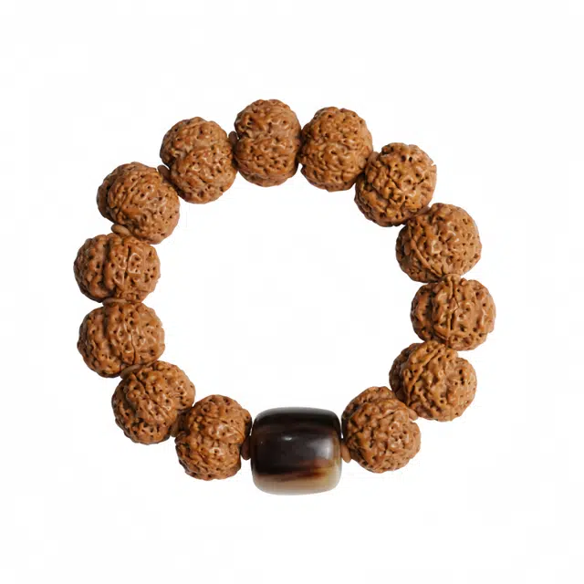 宣华意 新中式国风尼泊尔精品五瓣龙纹满肉盘玩文玩佛珠配饰#好运 金刚菩提 手串 男女同款情侣款