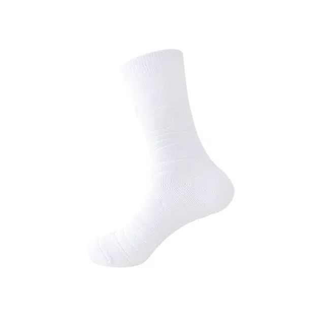 睦隆世家 防滑运动加厚毛巾底舒适简约百搭篮球袜 男款 组合装