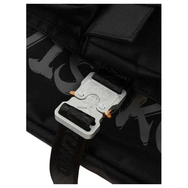 EVISU Printed Multi-Pocket Messenger Bag Black