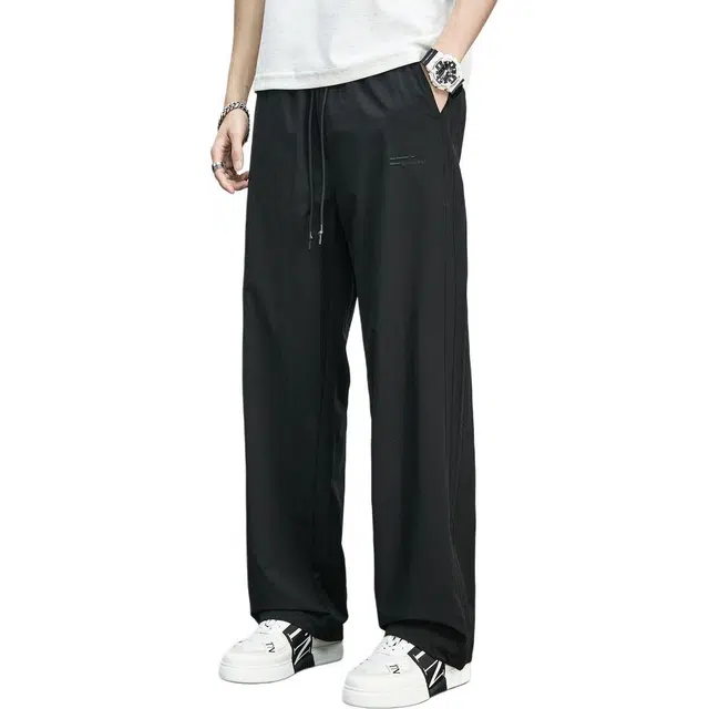 童先森 凉感速干运动纯色中腰长裤休闲裤 男款