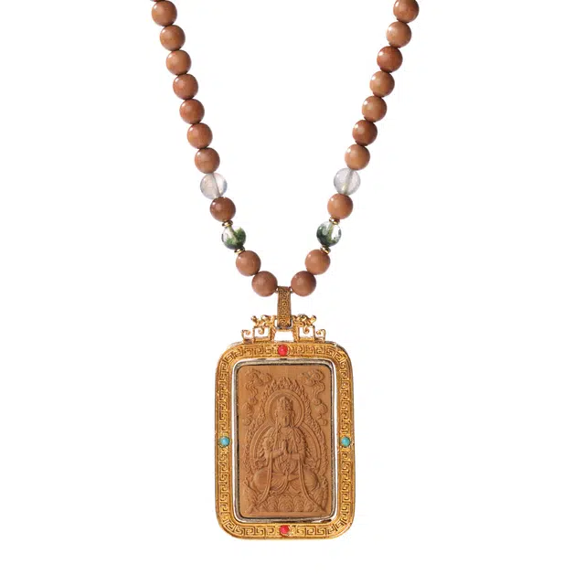 三檀小舍 【大日如来·观音】本命佛国风国潮新中式经典转运 守护#好运 檀木 项链 男女同款情侣款