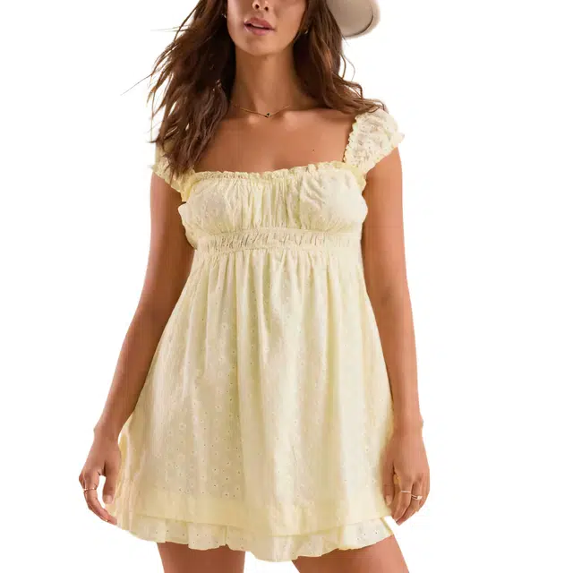 ALTAR'D STATE Livie Eyelet Mini Dress