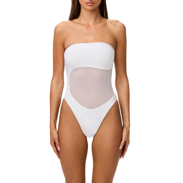 NAKED WARDROBE Tube Contrast Swimsuit Swim