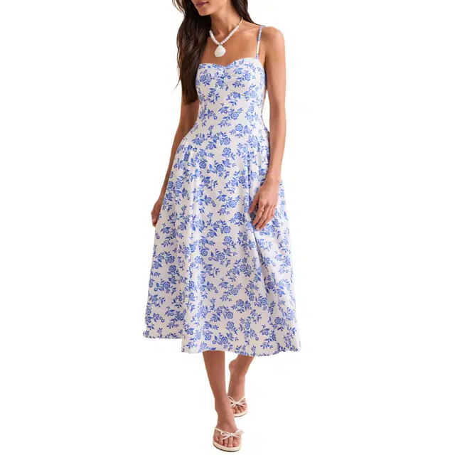 ALTAR'D STATE Bayley Floral Midi Dress