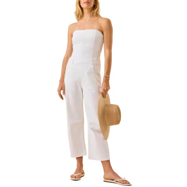 ALTAR'D STATE Hennley Strapless Denim Jumpsuit