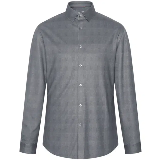 利郎 商务满版印花时尚秋季时尚长袖衬衫 男款 深灰