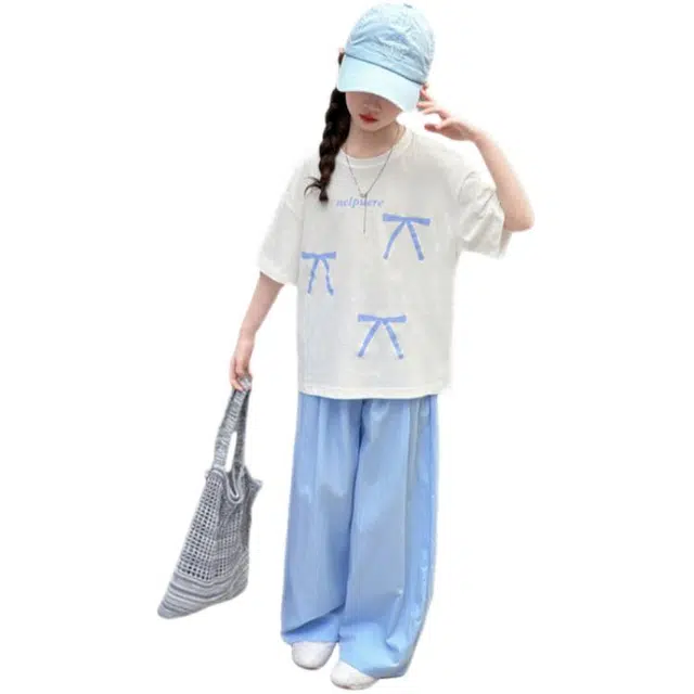 天才小熊女童夏季运动裤大童潮牌小孩衣服 青少年 山本皱裤子 洋气时髦 韩版直筒板