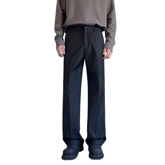 加荣 美式高街纯色简约休闲青少年日常出行通勤百搭宽松潮牌高级感直筒西装裤 男女同款