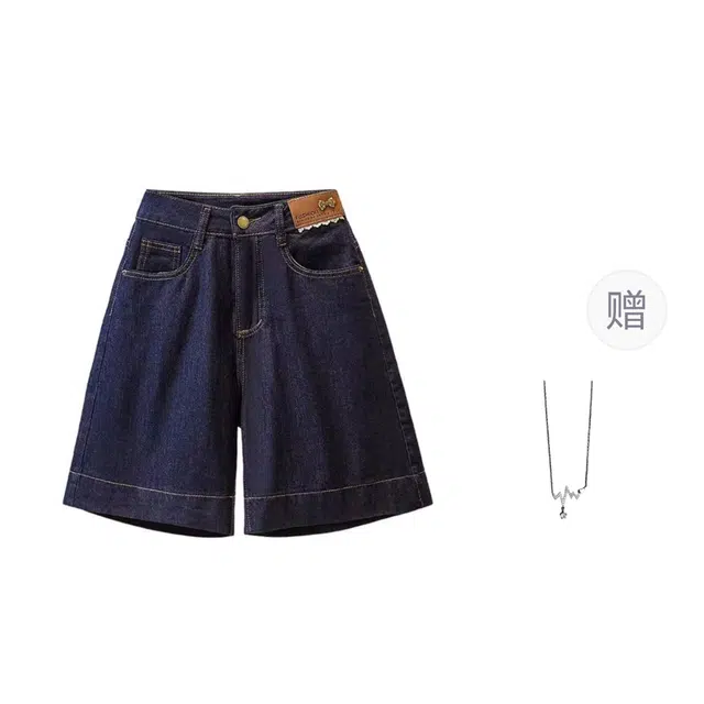 识恩 大码高腰夏季时尚休闲百搭裤子牛仔短裤 女款