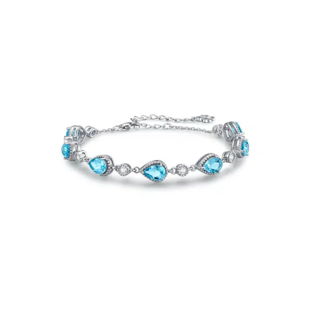 法思梵 复古水滴彩色手饰 浪漫海洋之心 轻奢优雅 灵动闪耀#好运天然 紫水晶 手链 女款