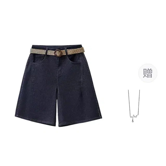 识恩 大码高腰女夏季休闲减龄百搭时尚裤子牛仔短裤 女款