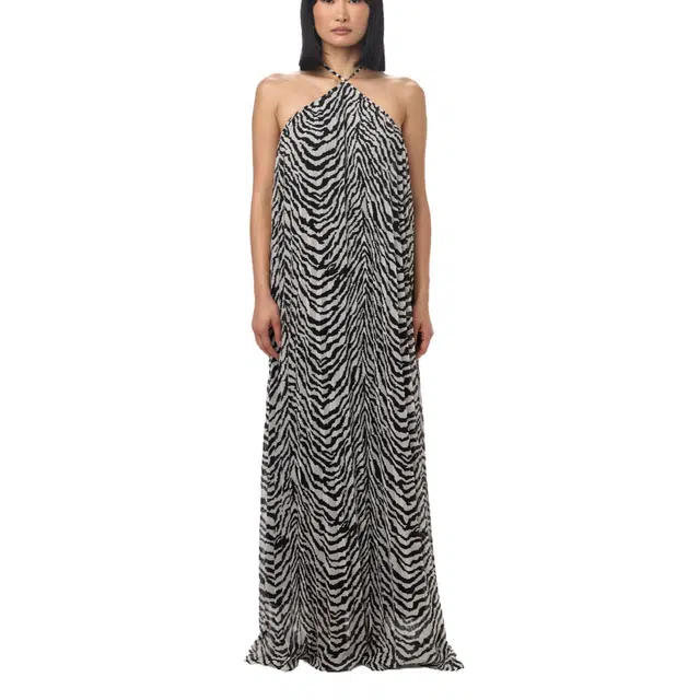 NAKED WARDROBE Chiffon Halter Maxi Dress