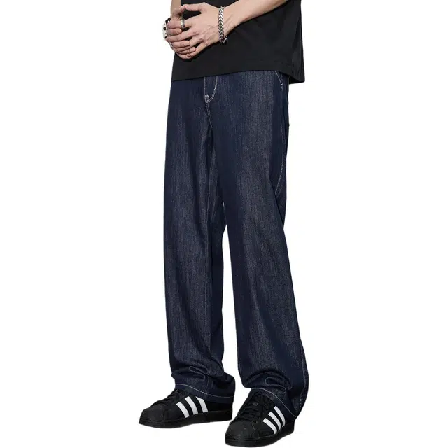 童先森 宽松百搭中腰长裤牛仔裤 男款