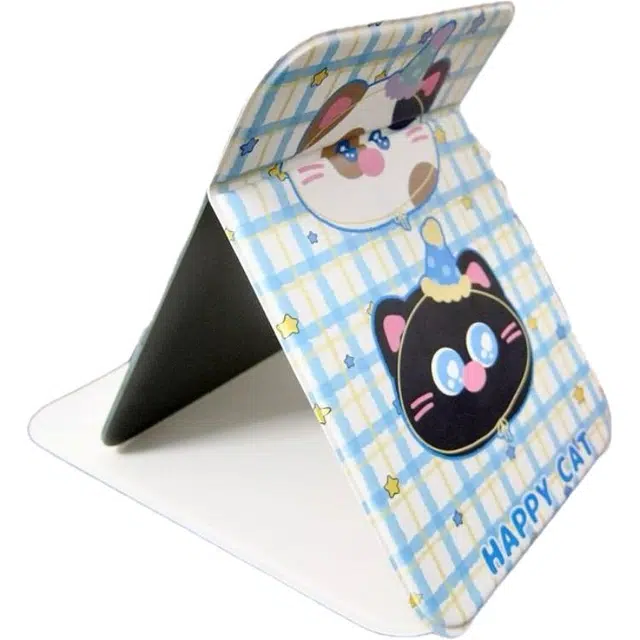 顽顽 宿舍可爱桌面台式可立办公室小便携家用女高清折叠化妆镜