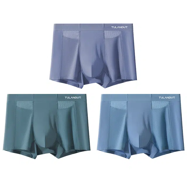 图兰朵 抑菌透气舒适时尚简约百搭休闲吸汗不卡裆轻盈无痕亲肤弹性平角内裤 男款