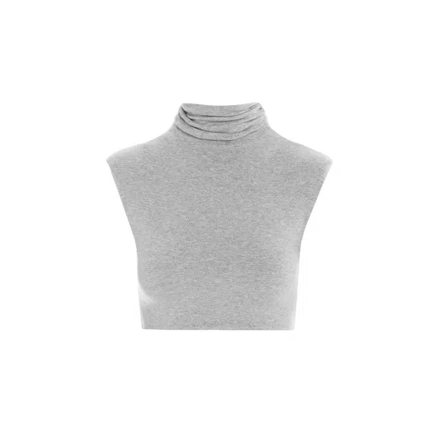 NAKED WARDROBE Turtleneck Sleeveless Crop Top NW