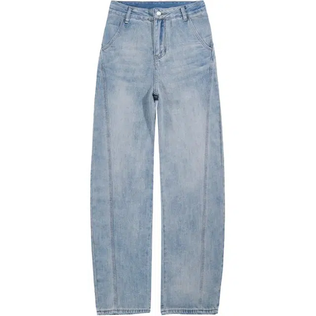 拾籍 设计感时尚宽松弯刀阔腿裤女美式高腰显瘦百搭休闲牛仔裤 女款