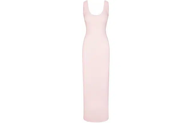 SKIMS SOFT LOUNGE LACE SCOOP NECK DRESS CHERRY BLOSSOM