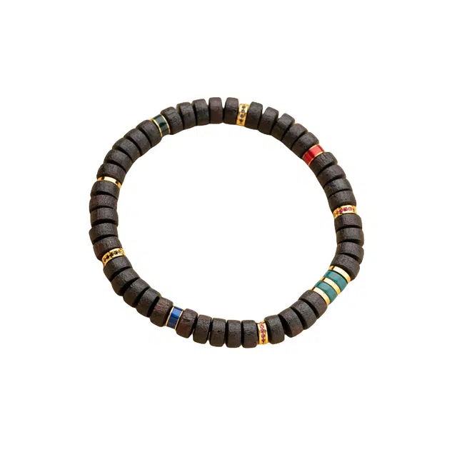 子婳 药片珠 文创新中式复古典雅瑞气盈门招财转运文玩时尚个性潮流#好运 降真香 手串 男款