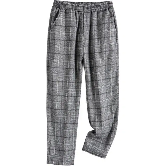 太子龍 品牌常规格子直筒商务系带长裤休闲裤 男款