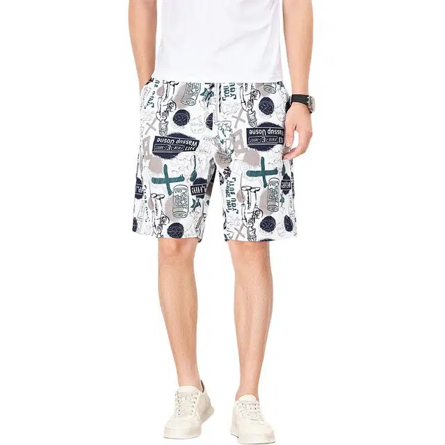卡丹狄诺 沙滩裤印花潮流时尚松紧腰百搭休闲短裤 男款