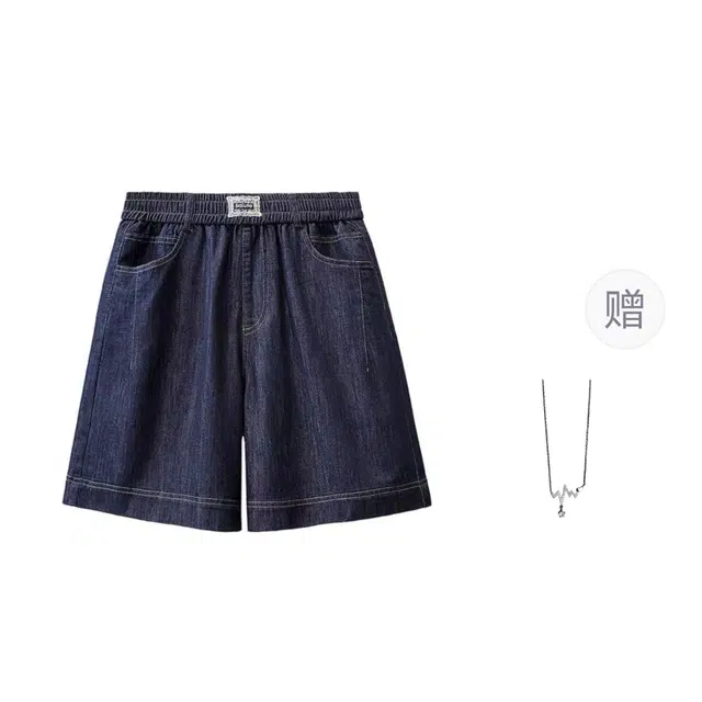 识恩 大码高腰女夏季百搭宽松休闲裤子 牛仔短裤 女款