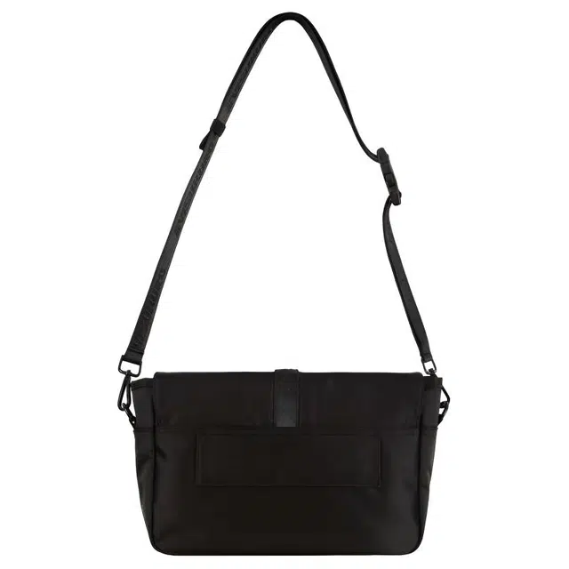 EVISU Printed Multi-Pocket Messenger Bag Black