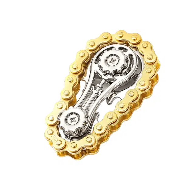 亿嘉爱 大小齿轮链条指尖陀螺 解压 金属 玩具
