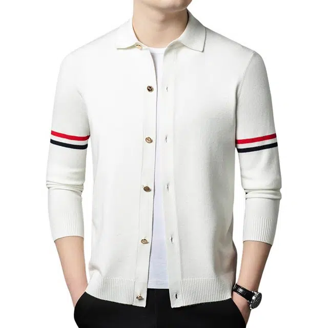 老爷车 时尚百搭翻领亲肤舒适潮流休闲纽扣针织衫 男款