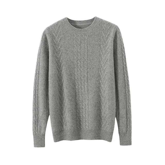 太子龍 羊绒衫男圆领纯山羊绒七针双股加厚打底衫针织衫 男款