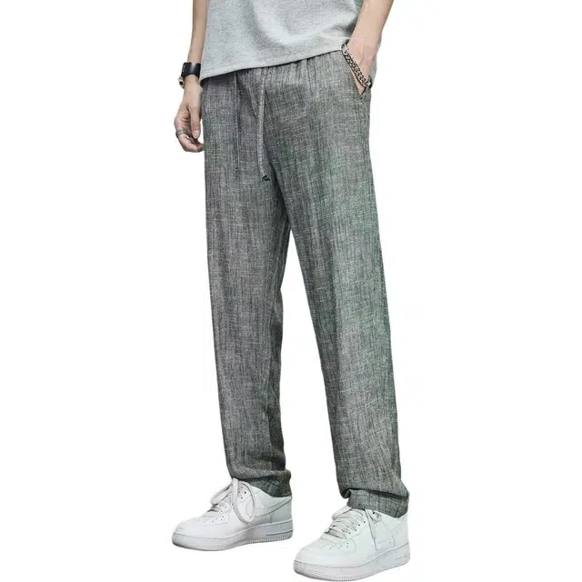 童先森 高级感纯色中腰长裤休闲裤 男款