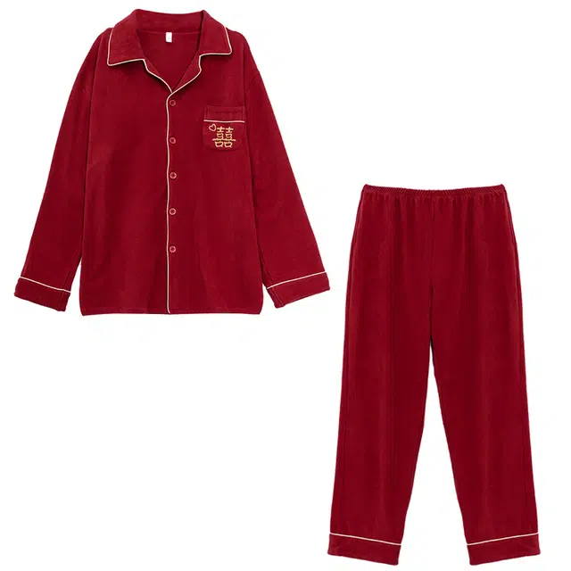 莫代尔 春秋冬季舒适柔软翻领开衫亲肤细腻男士睡衣套装 男款